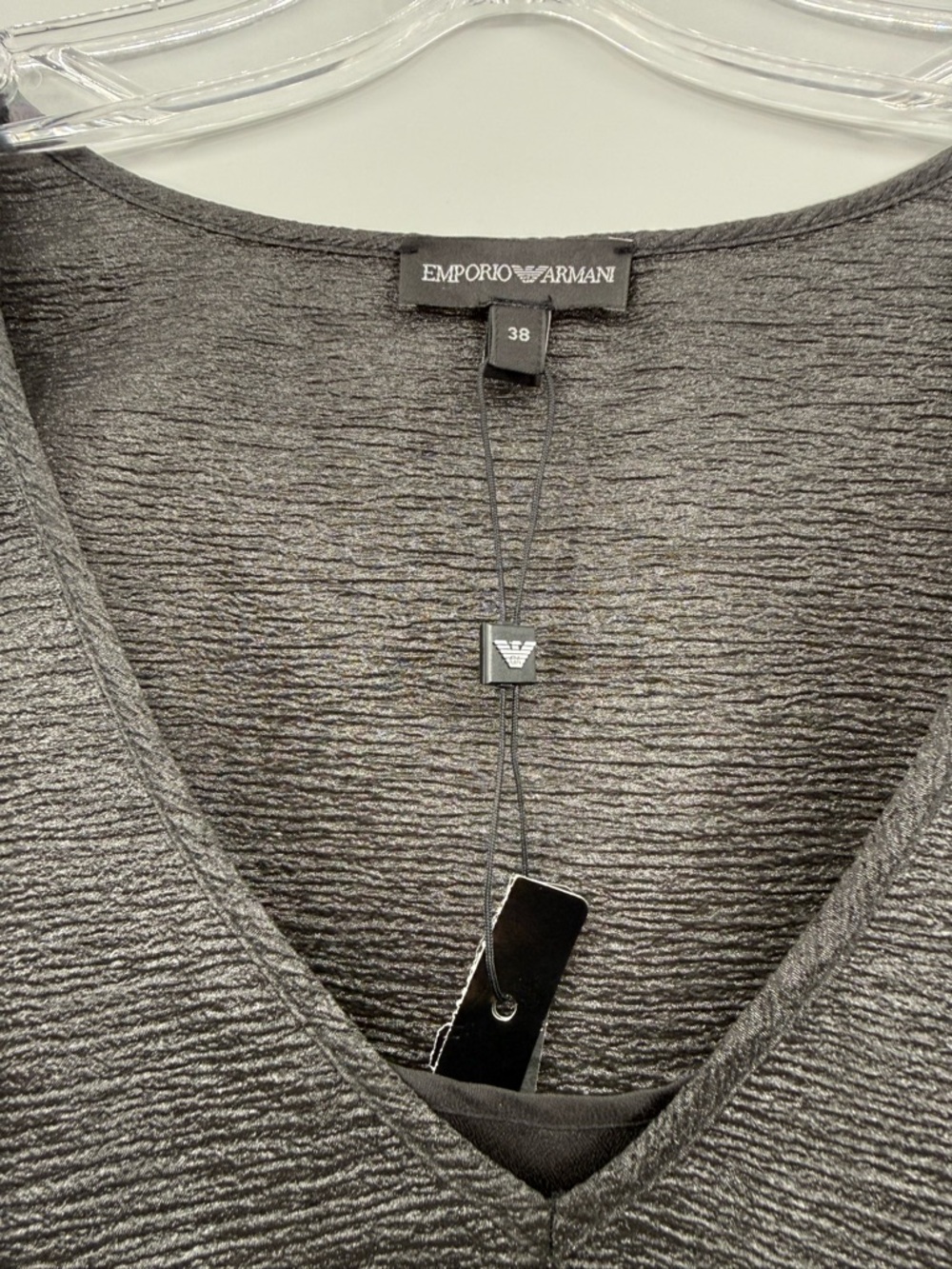 NWT Emporio armani textured lightweight cinch waist detail lined dress size 38 - Picture 2 of 9